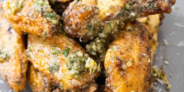 CRISPY AIR FRYER GARLIC PARMESAN WINGS